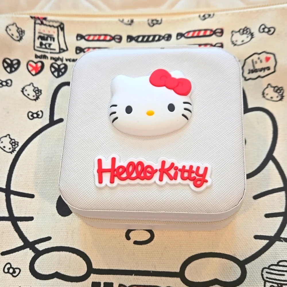 Hello Kitty DUO  jewelry box case with surprise gift inside Zip closure …